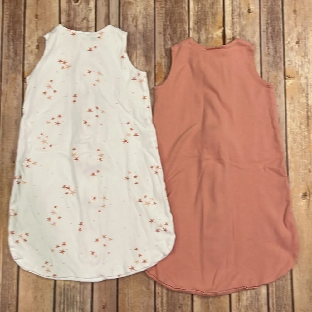 Ely’s & Co pink and white sleeveless sleep sack bundle. 0-3 Month size. - Picture 2 of 7